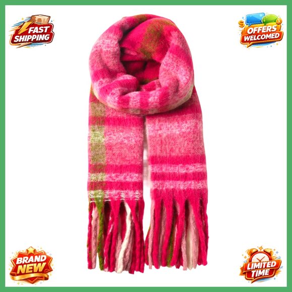 Oversized Chunky Blanket Scarf Shawl Wrap Thick Warm Polyester Fashion - Picture 1 of 6